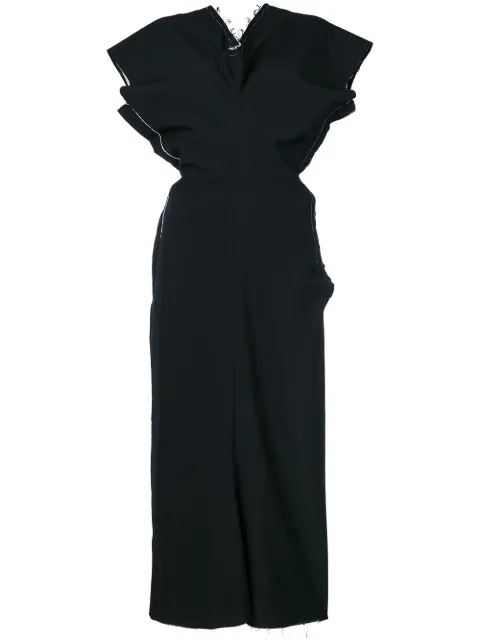 Comme Des Garçons Pre-Owned raw edge peplum dress Black CDG747