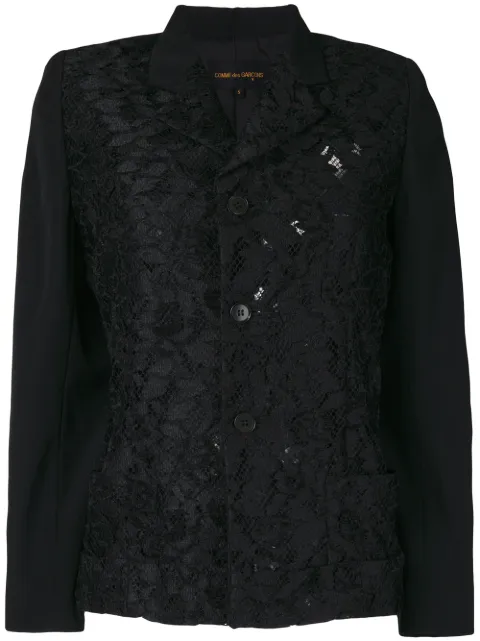 Comme Des Garçons Pre-Owned lace panel jacket Black CDG751