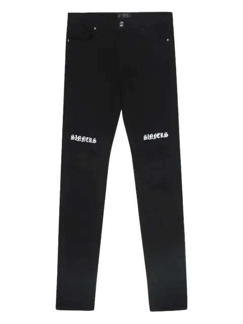 RTA Bryant knee-embroidered jeans Black MF7AC3BLK
