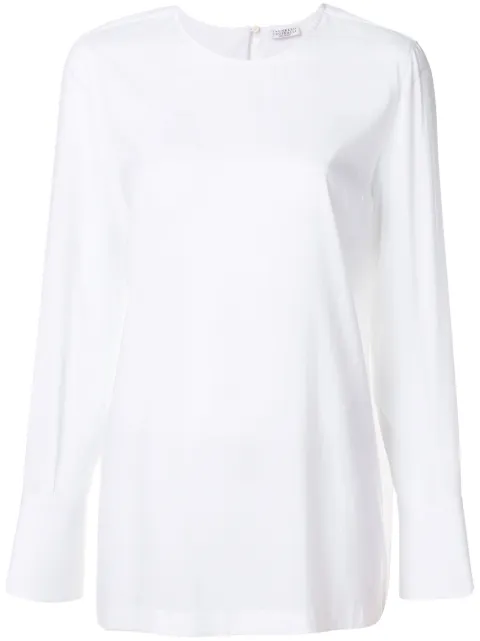 Brunello Cucinelli wide cuff blouse White MF948D4000