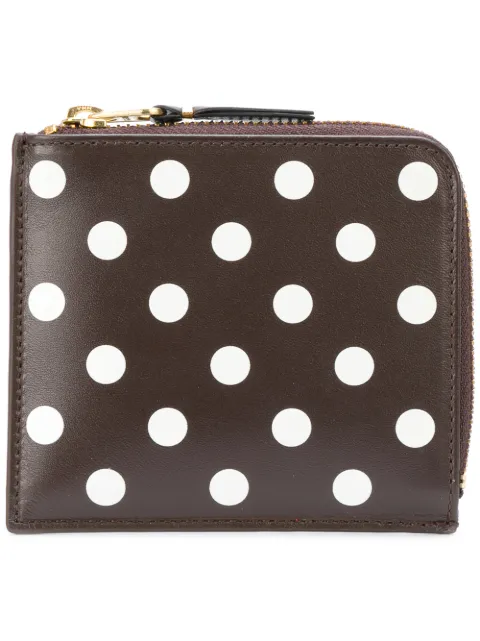 Comme Des Garçons Wallet polka dot zipped wallet Brown SA3100PD