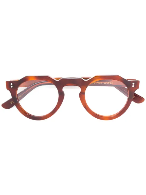 Lesca round frame glasses Brown PICA
