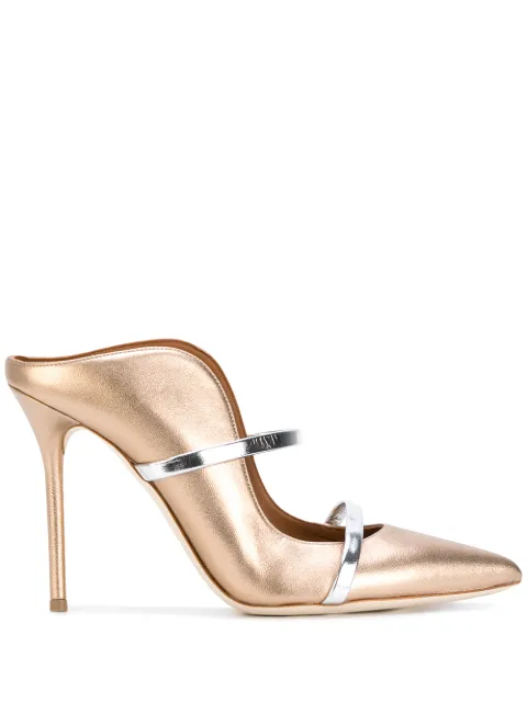 Malone Souliers Maureen 100mm leather mules Metallic MAUREEN10032