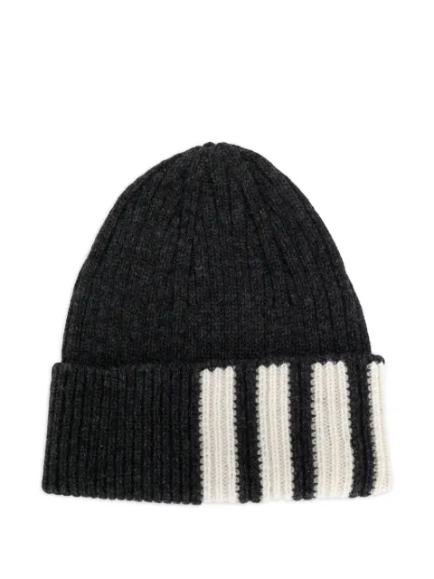 Thom Browne cashmere 4-Bar cuff beanie Grey MKH009A00011