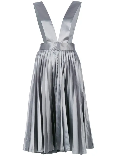Comme Des Garçons Pre-Owned pleated metallic skirt Grey CDG252A