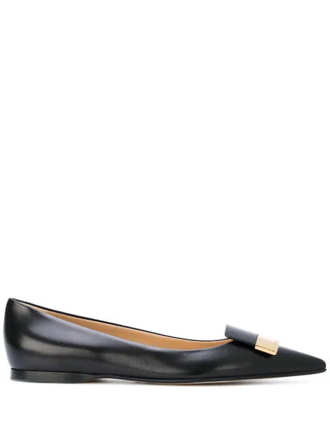 Sergio Rossi logo plaque ballerinas Black A78960MAGN05