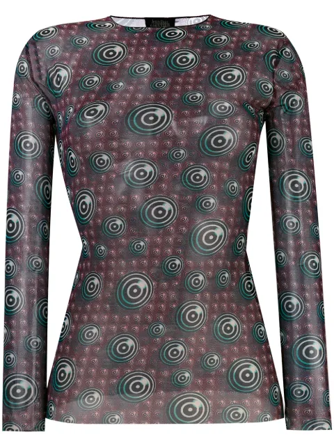 Jean Paul Gaultier Pre-Owned sheer printed top Multicolour JPG1508