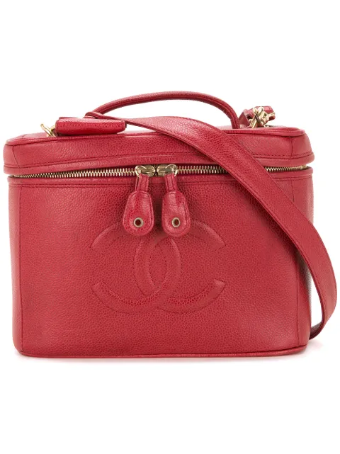 CHANEL Pre-Owned CC logo two-way cosmetic tote Red 4678101