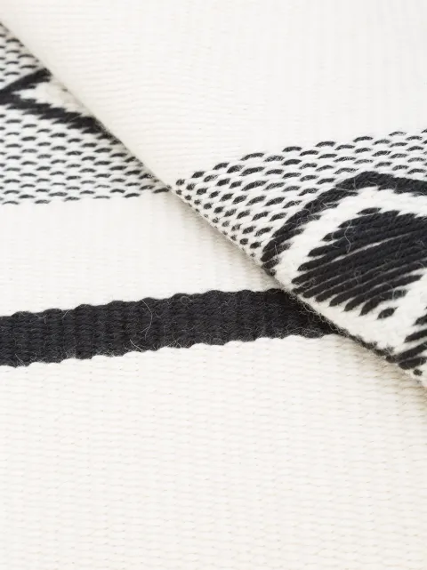 VOZ geometric print knitted scarf White VD06