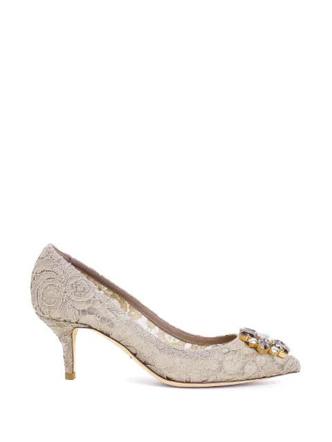 Dolce & Gabbana Bellucci rainbow lace brooch-detail pumps Neutrals CD0066AL198