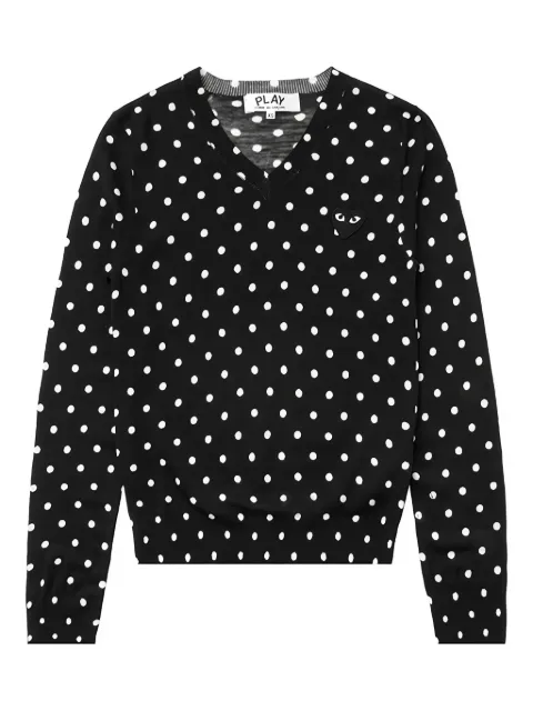 Comme Des Garçons Play polka-dot knitted sweater Black P1N035