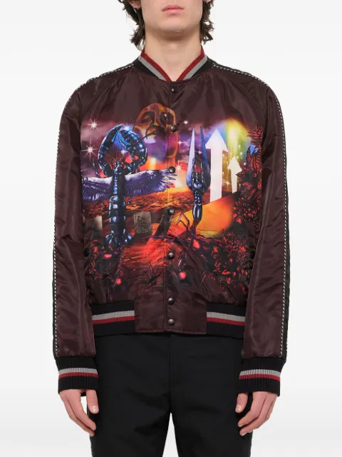 Lanvin planet-scene graphic-print bomber jacket Red RMOU0051A17