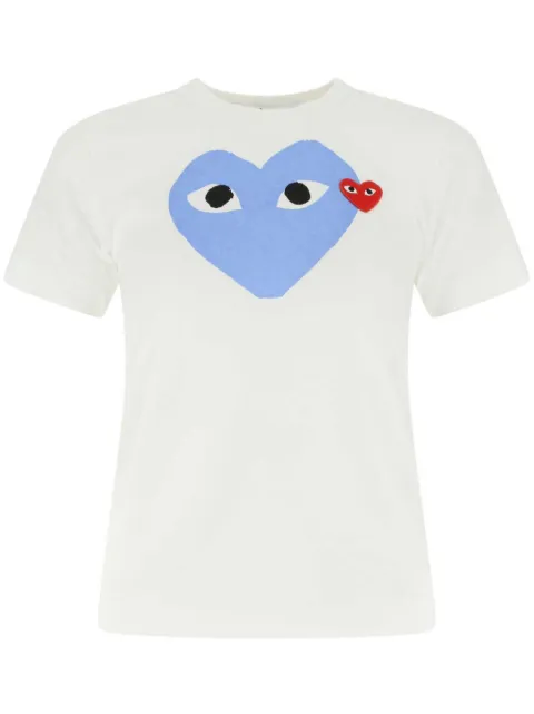 Comme Des Garçons Play heart-print cotton T-shirt White P1T105