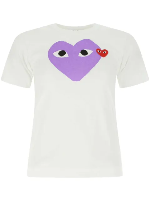 Comme Des Garçons Play heart-print cotton T-shirt White P1T105