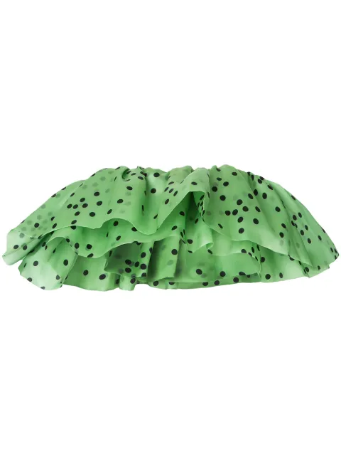 Bambah double ruffle top Green F17GP002