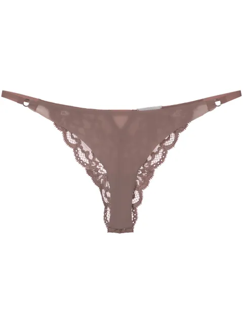 Fleur Du Mal Charlotte lace seamless string cheeky Neutrals PY01588300