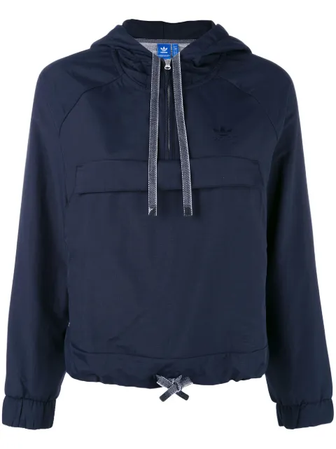 adidas cropped hooded sweatshirt Blue BK6093