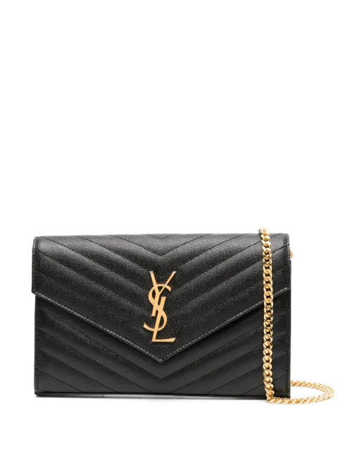Saint Laurent Classic Cassandre quilted leather clutch bag Black 377828BOW01