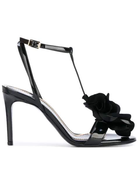 Lanvin floral-embellished sandals Black FWSAMS0DMILAE17
