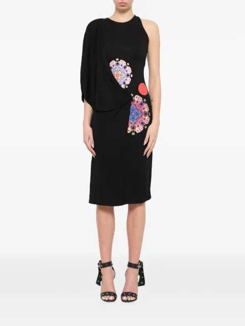Givenchy printed asymmetric midi dress Black 17U2747482
