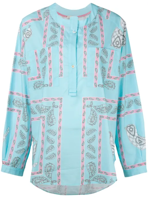 Natasha Zinko printed shirt top Blue SS720330
