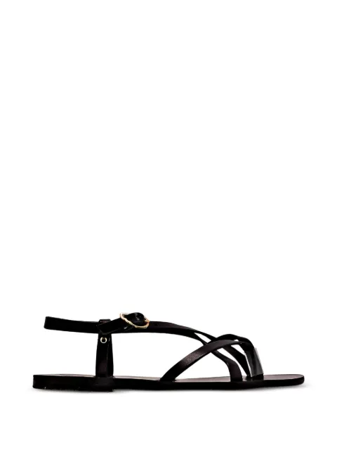 Ancient Greek Sandals Semele flat sandals Black SEMELEVACHETTA