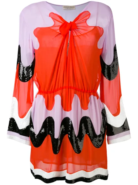PUCCI retro-print mini dress Purple 72RG7072669
