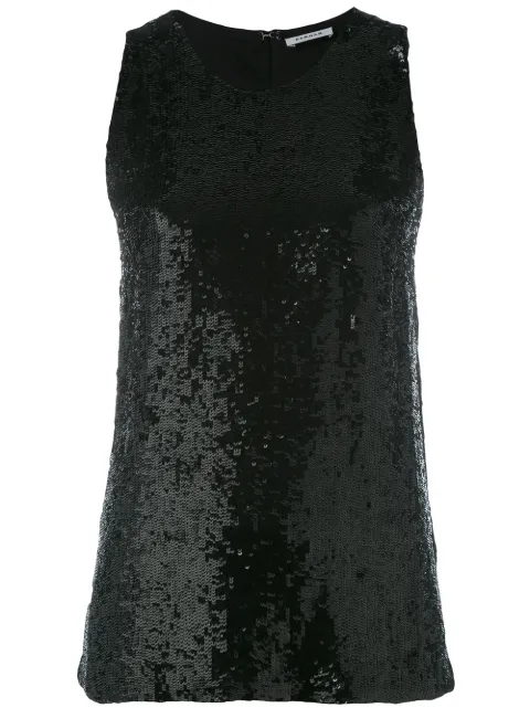 P.A.R.O.S.H. sequin embellished tank top Black GUGHID310533