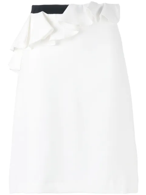 Giambattista Valli ruffled straight skirt White P17SV4100