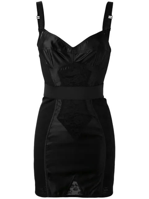 Dolce & Gabbana corset-style satin mini dress Black F63L9TGDC38