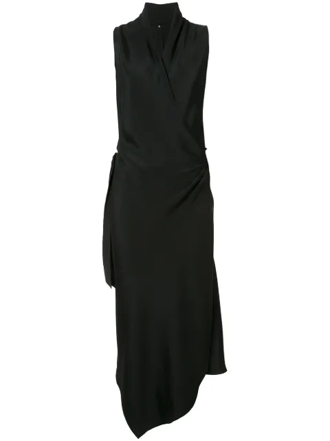 Peter Cohen Victor wrap-style silk dress Black 3064FP