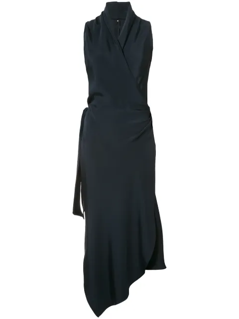 Peter Cohen Victor wrap-style silk dress Blue 3064FP