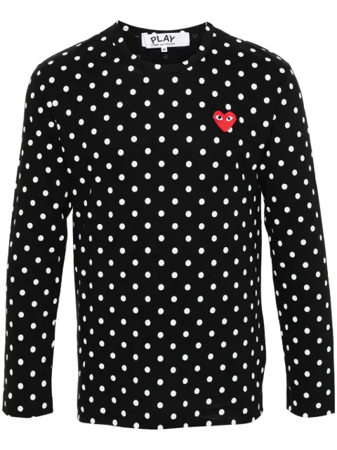 Comme Des Garçons Play polka dot print T-shirt Black P1T166051