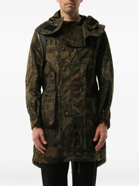 Givenchy printed hooded parka Green 17J0695869