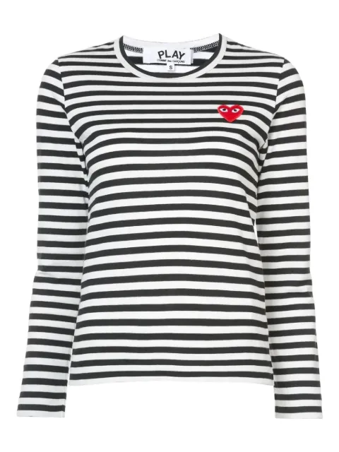 Comme Des Garçons Play striped long sleeved T-shirt Black P1T163
