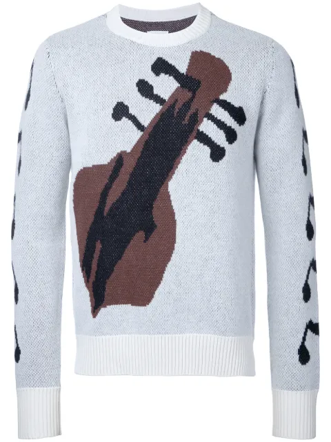 Takahiromiyashita The Soloist guitar intarsia jumper Grey SK0004