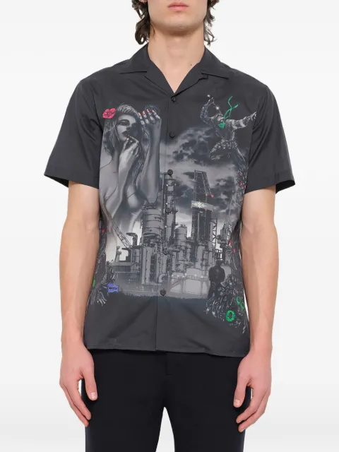 Lanvin printed bowling shirt Black RMSI0177S01100E17