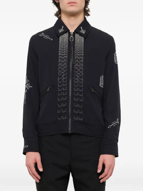Lanvin arrow embroidered shirt jacket Blue RMOU0052E17