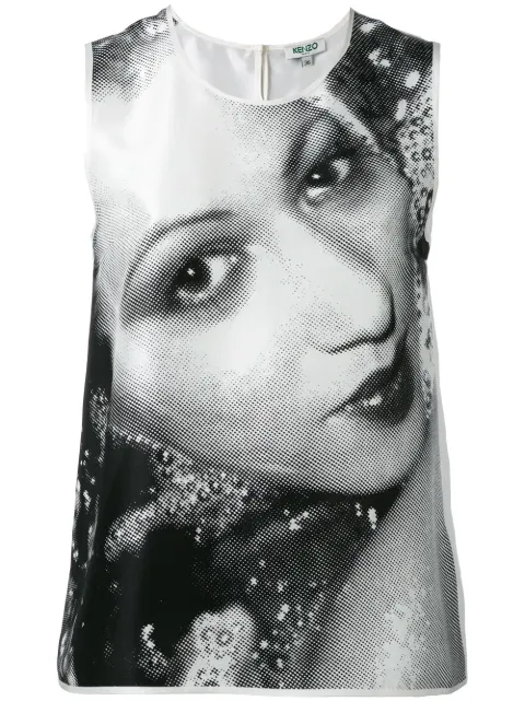 Kenzo classic print tank top White F751TO0585D7