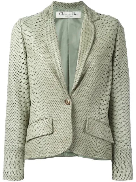 Christian Dior Pre-Owned 2000s snakeskin-effect jacket Green DIO195