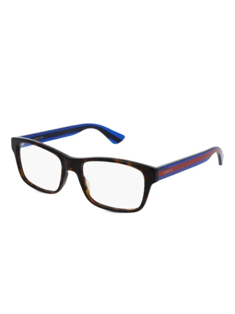 Gucci Eyewear Web-detail glasses Brown GG0006O