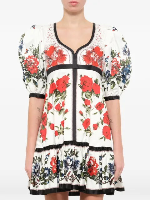 Alexander McQueen floral flared mini dress White 459165QIC21