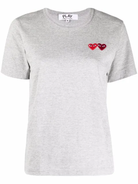 Comme Des Garçons Play double heart logo T-shirt Grey P1T225