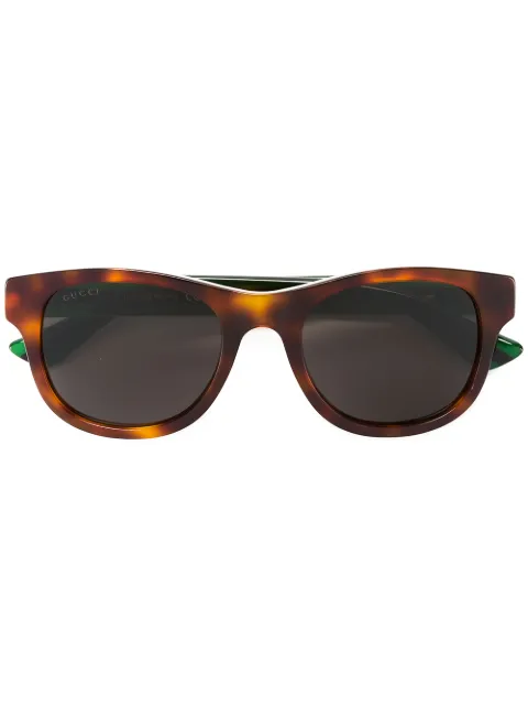 Gucci Eyewear Web detail tortoiseshell sunglasses Green GG0003S