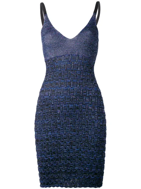 Kenzo metallic textured knit dress Blue F751RO645821