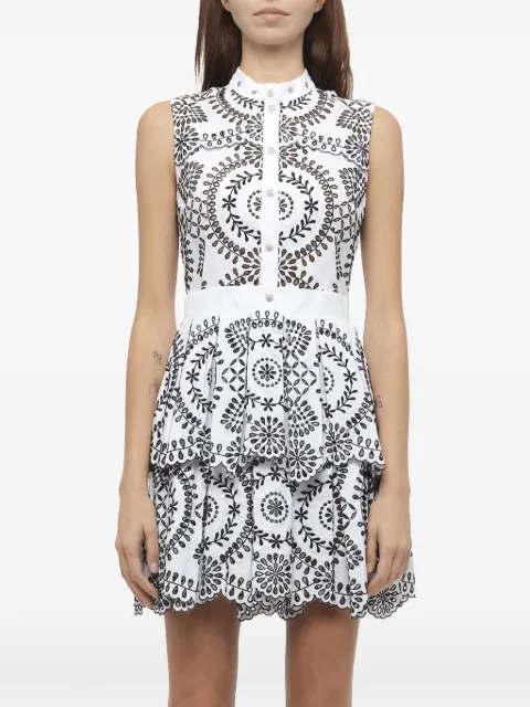 Alexander McQueen broderie anglaise poplin dress White 462621QIZ14