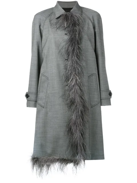 Prada fur trim coat Grey P605GP1NN5