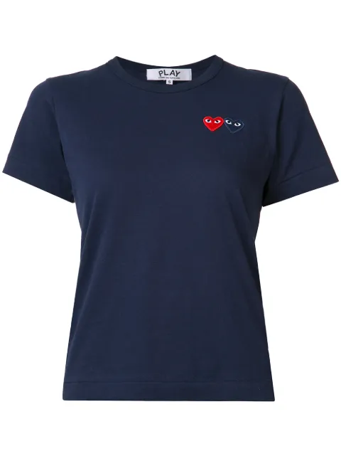Comme Des Garçons Play embroidered heart T-shirt Blue P1T225