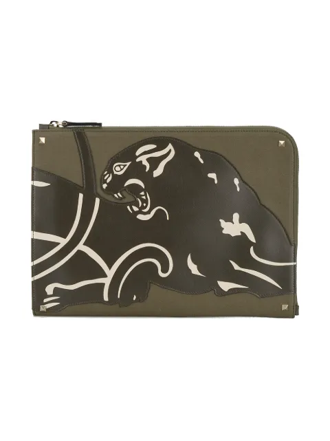 Valentino Garavani Panther document case Green YB0457RAU