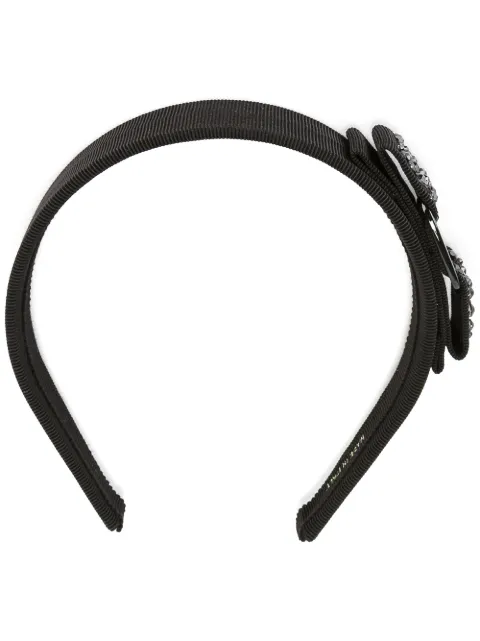 Ferragamo crystal-embellished Vara bow headband Black 487758